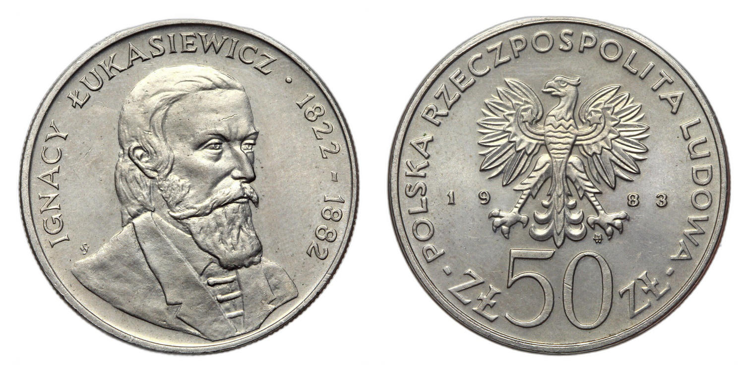 Poland - 50 Zlotych 1983 - Ignacy Lukasiewicz - inventor of the kerosene lamp