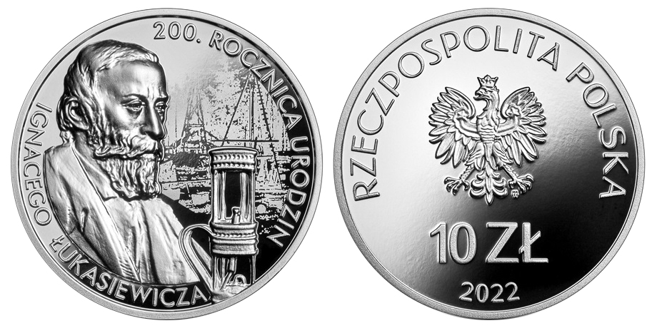 Poland - 10 Zlotych 2022 - Ignacy Lukasiewicz - inventor of the kerosene lamp