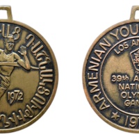 inv176 ANRO-1517 Armenian Youth Federation 39th Annual National Olympic Games Medal, Los Angeles 1972.jpg