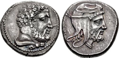 Mallos. Tiribazos. Satrap of Lydia, 388-380 BC. AR Stater