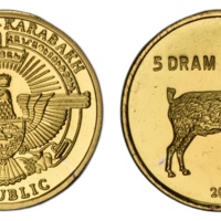Nagorno-Karabakh - 2013 - 5 dram - Mountain goat.jpg