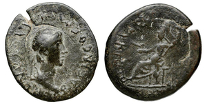 City Issue of Cilicia - Corycus - AE 8 chalkoi - Antiochus / Female