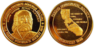 2016 William Saroyan, Fresno Numismatic Society Commemorative Bronze Medal