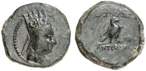 Antiochus I - Second series c.56-36 BC - AE 2 Chalkoi - Regular Tiara / Eagle
