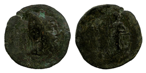 Mithradates II - First Series, Mint of Laodikeia, Dated IГ - AE 8 chalkoi - Apollo