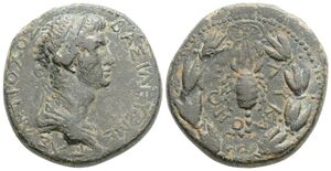 Antiochus IV &amp; Iotape - ΛYΚΑΟΝΩΝ - AE 8 chalkoi - Antiochus obverse