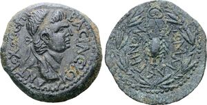 Antiochus IV &amp; Iotape - Late Series: ca. 66-72 AD - AE 8 chalkoi - Antiochus obverse