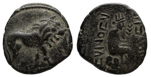Civic coin of Samosata - Second series - AE 2 chalkoi - Lion / Tyche